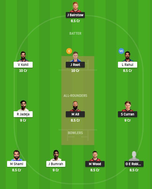 ENG vs IND Dream11 Prediction Team 12 August