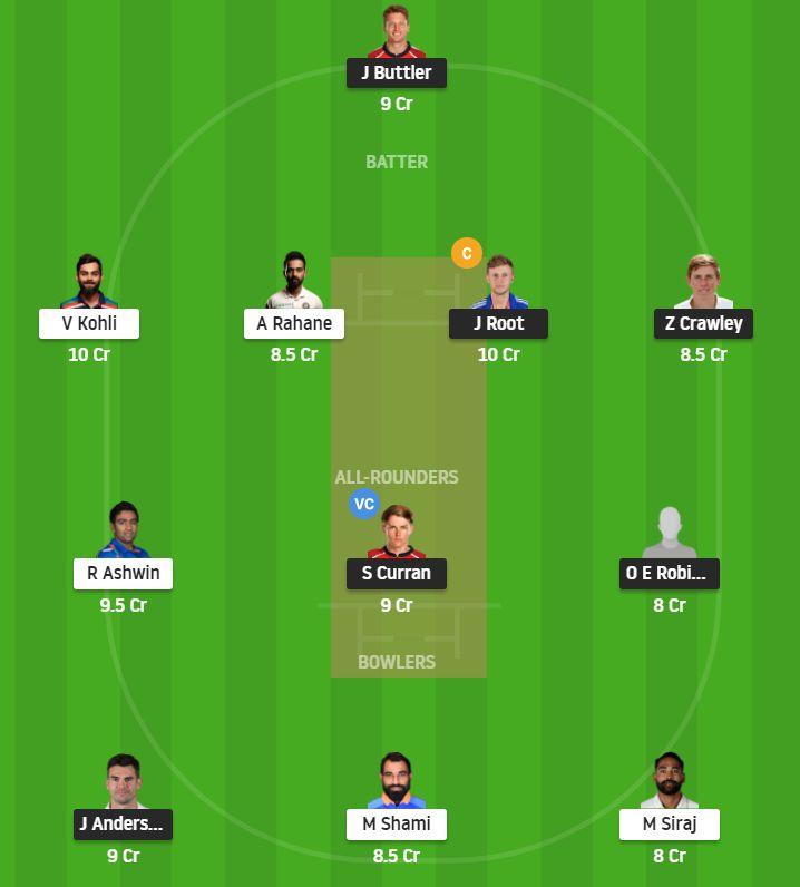 ENG vs IND Dream11 Prediction Team 4 August