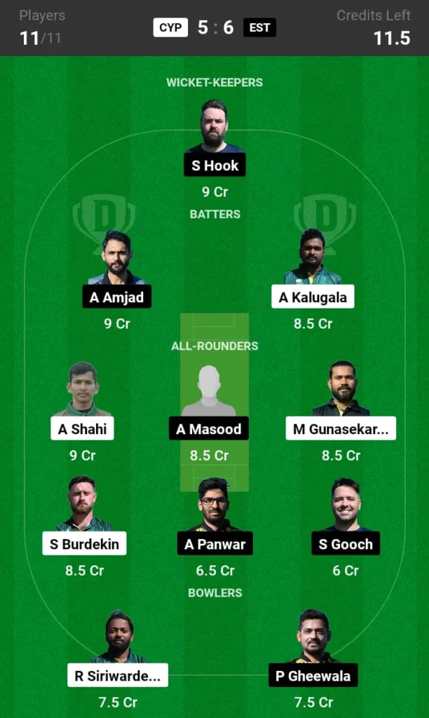 CYP vs EST Dream11 Prediction Today Match