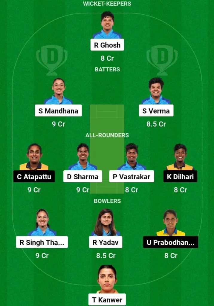 IN-W vs SL-W Dream11 Prediction