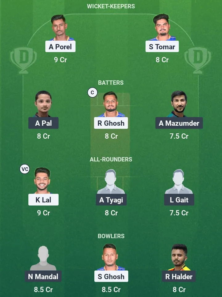 LSKT vs SSS Dream11 Prediction: Fantasy Tips, Playing XI & Pitch Report for Match 10 of Bengal Pro T20 League 1 LSKT vs SSS Dream11 Prediction
